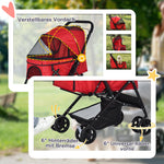Dog Stroller, Small Dogs & Cats, Oxford Red