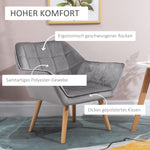 Wingback Chair, Single Recliner with Raised Legs, Velvet Grey