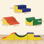 Climbing and Crawling Set for Toddlers, 3-Piece Foam Play Set, Yellow Faux Leather