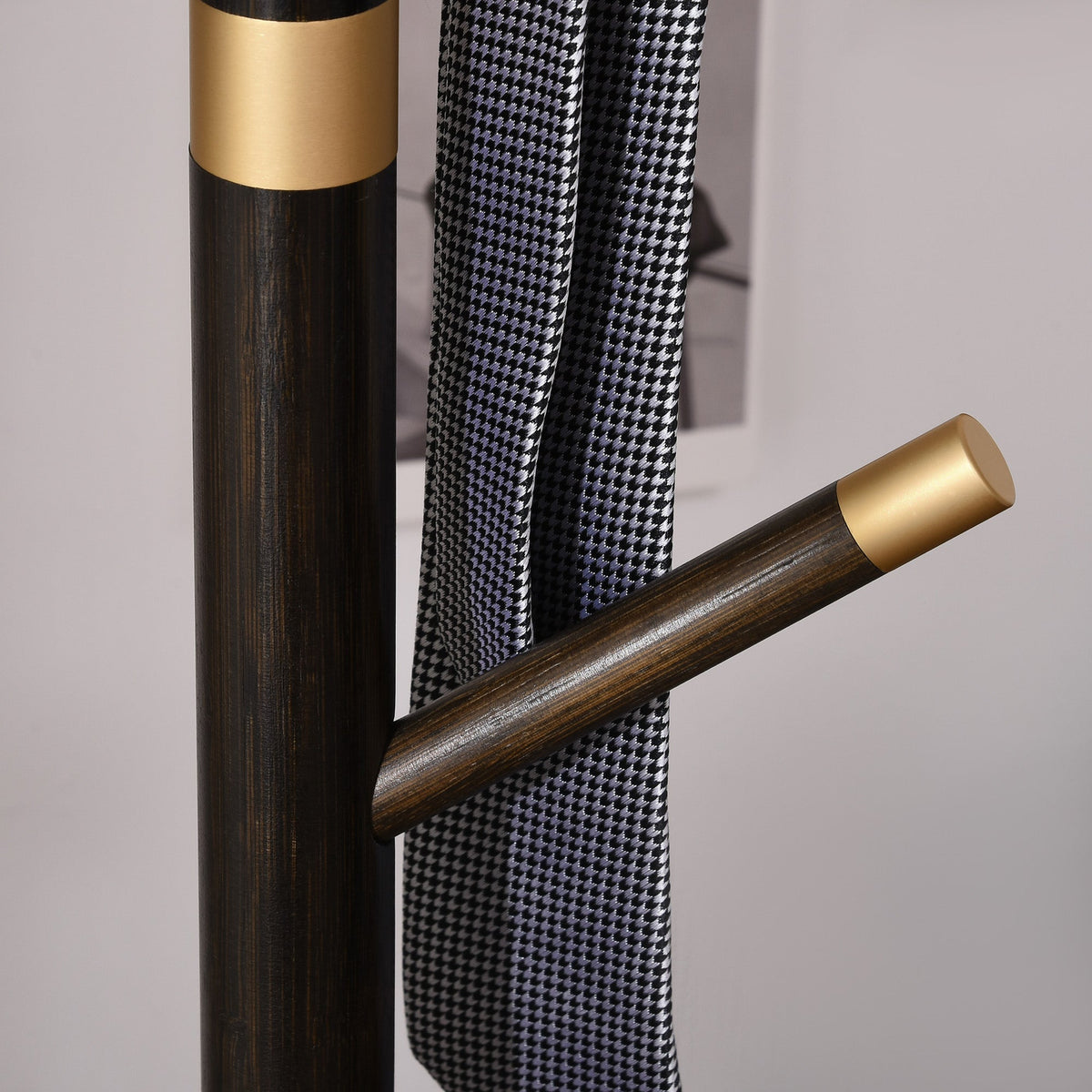 Coat Rack, 6 Hooks, Freestanding, Walnut