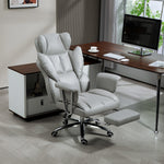Office Chair, Ergonomic Swivel with Footrest, Light Grey
