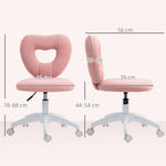 Swivel Desk Chair Height-Adjustable Heart Back, Teddy Fleece Pink