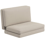 3-in-1 Folding Sofa Bed, Velvet Upholstered with Storage, Beige