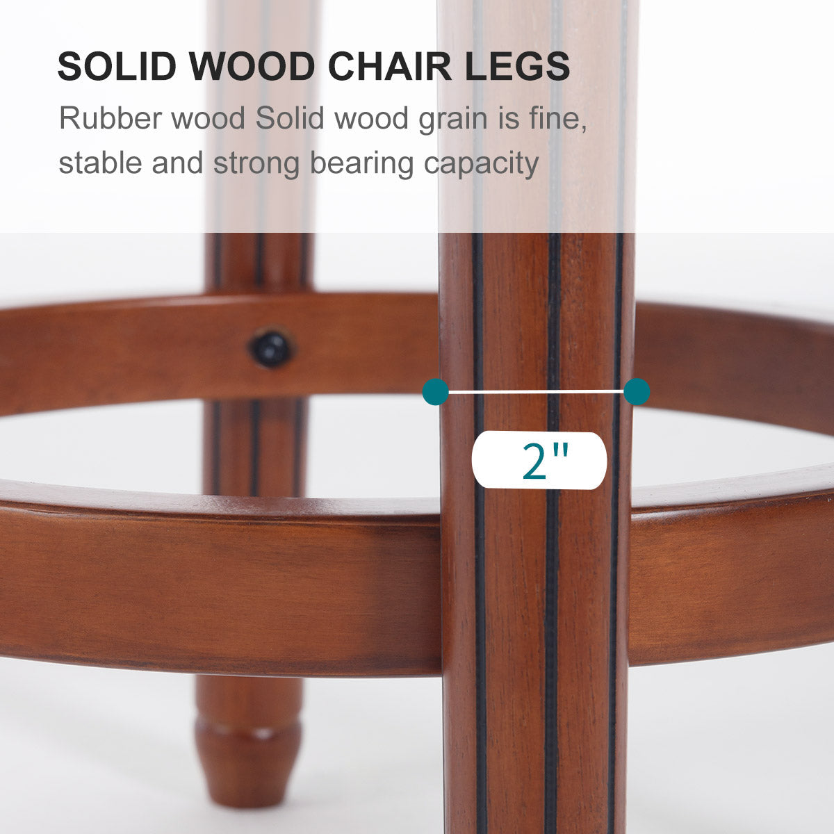 Bar Stools 360° Swivel with Backs Bar Counter Height - Cow Top Leather Wooden