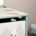 Storage Box Toy Chest, Hinged Lid Cute Design, Green