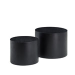 Modular Nesting Coffee Table Set of 2, Convertible and Space-Saving, Black and Oak or White Finish