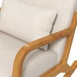 Rocking Chair, Padded Wooden Frame Armrest Relaxing, Cream