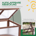 Raised Bed Cold Frame Planter, 90 x 50 x 93 cm, Fir Wood & PC Board, Brown