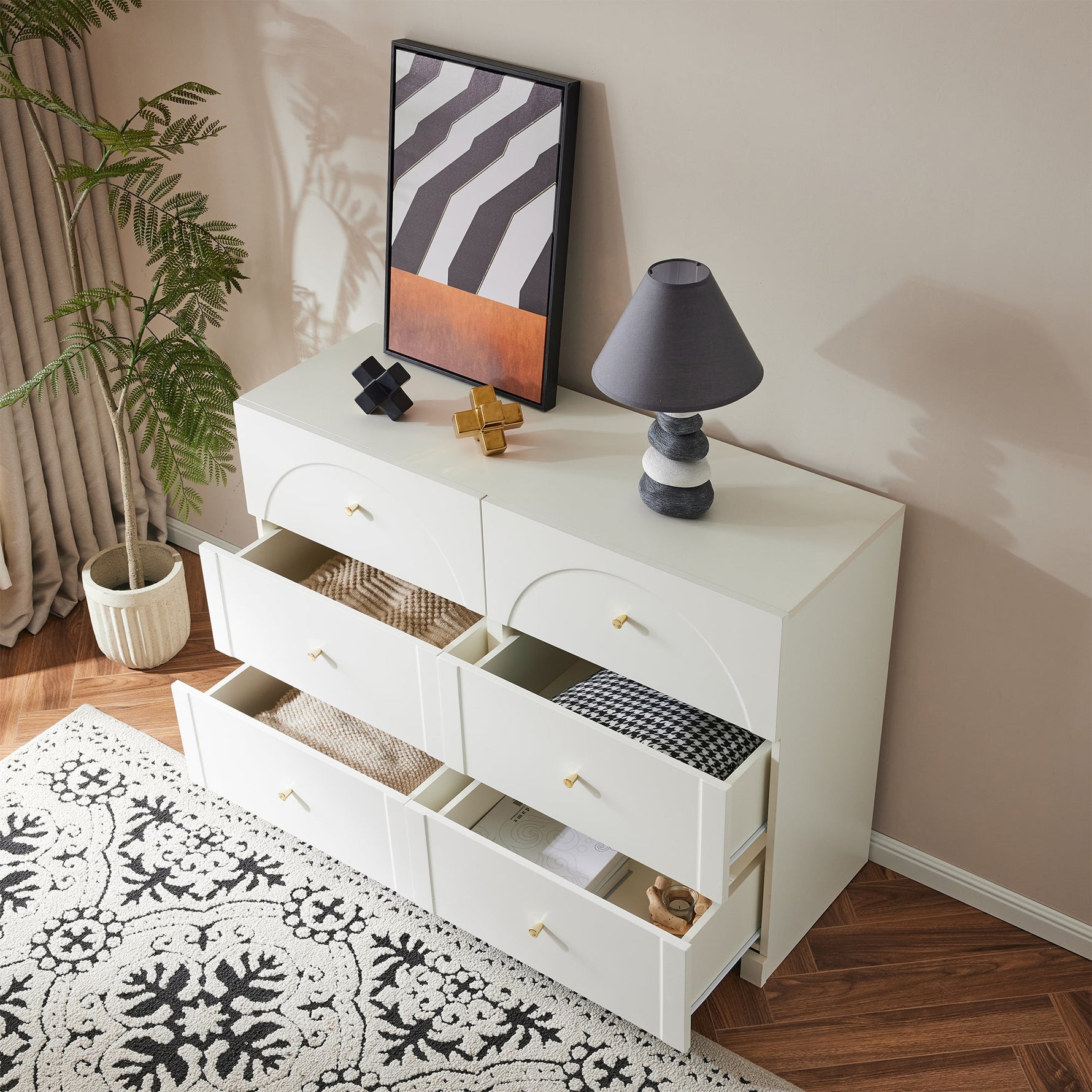 Chest of Drawers with 6 Drawers, White