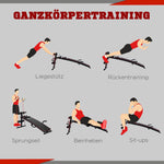 Abdominal Trainer Sit Up Bench Resistance Bands Adjustable, Black