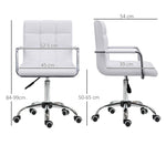 Office Chair, Height-Adjustable Ergonomic Swivel Executive, PU White