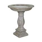 Concrete birdbath fountain 60.5 cm high x 51 cm diameter with carved base