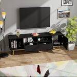 TV Cabinet, Modern with Golden Feet and Edge