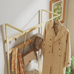 Coat Rack with Shoe Bench, Hooks, Shoe Rack, Seat Cushion, Bamboo, Natural
