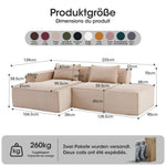 Economy Textile Sofa, 235 cm Wide with Two Cushions and Pencil Case, Modern and Comfortable, Textile