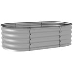 Metal Raised Garden Bed Planter Box 105x62x30cm Open Bottom Silver