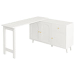 Desk & Sideboard, 2-in-1 360° Rotatable with 3 Doors & 1 Drawer