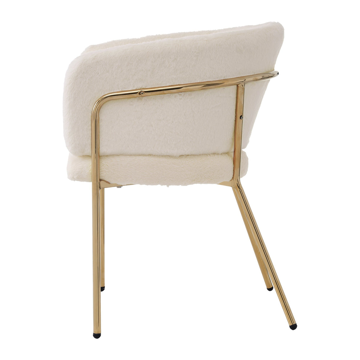 Leisure Chair, Single, Metal Legs, Imitation Rabbit Down Beige