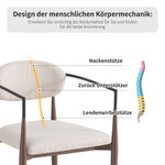 Dining Chair Set (6 Pcs) Modern Luxury Ergonomic Adjustable Legs - Linen Fabric