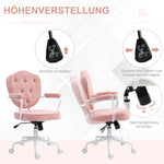 Office Chair, Ergonomic Desk with Rocking and Swivel, Pink Teddy Fleece