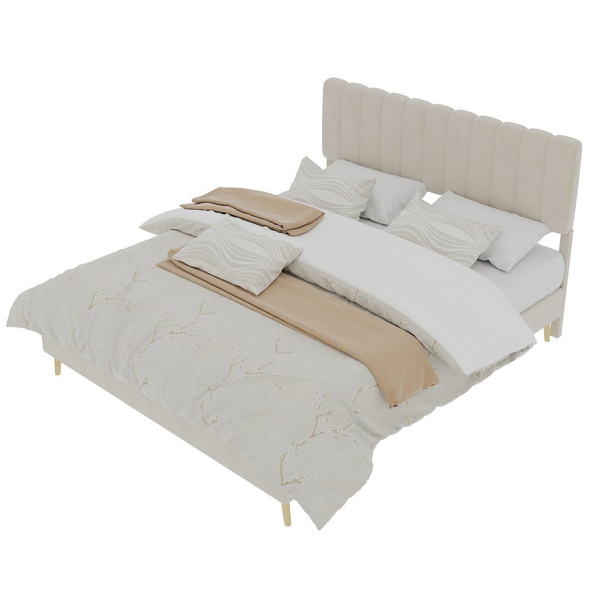 Platform Bed Dutch Fleece Slatted Base