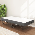 Folding Twin Bed, 190x96cm 9.5cm Memory Foam Mattress, Metal Frame