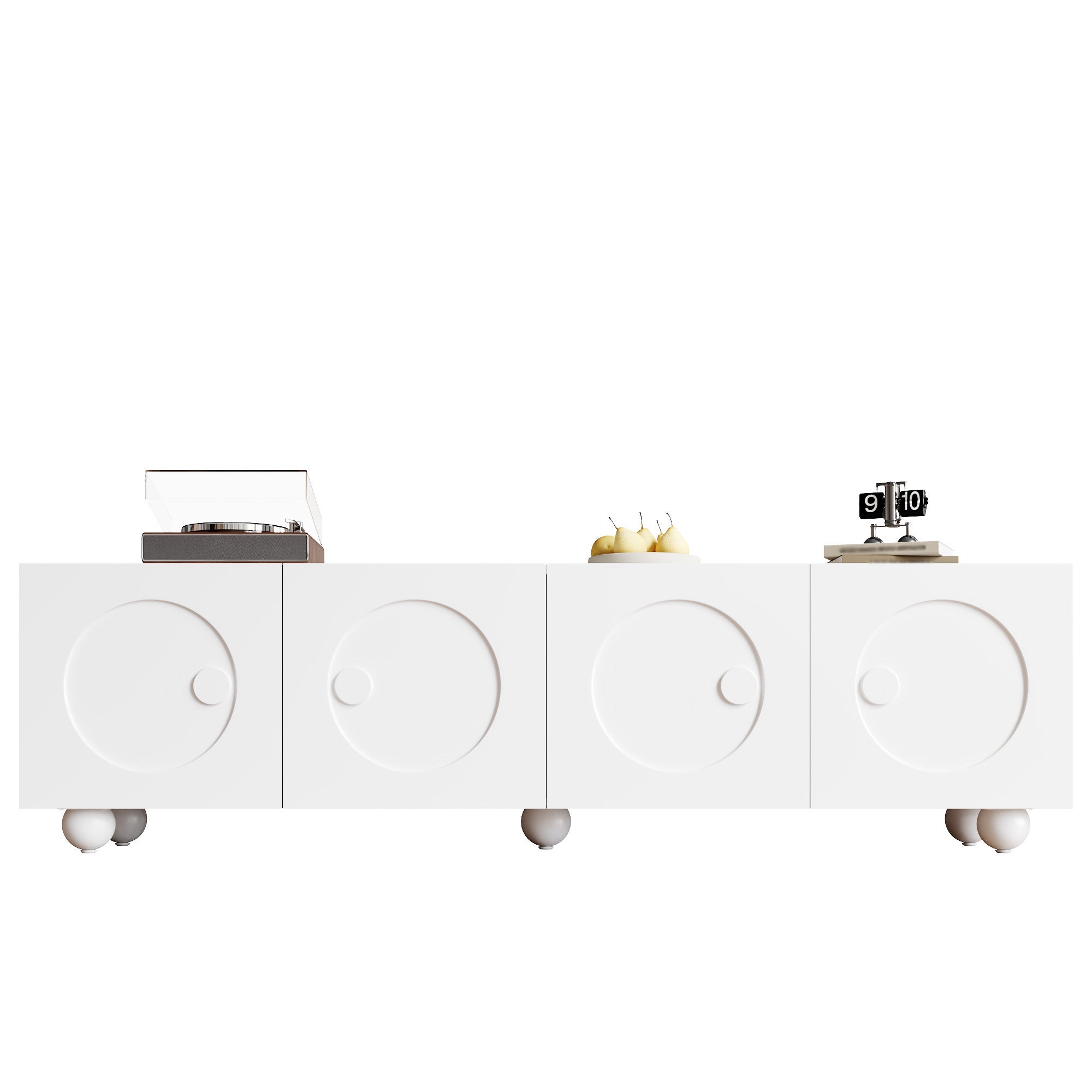 Modern Low TV Cabinet 180.5x38x50cm - White