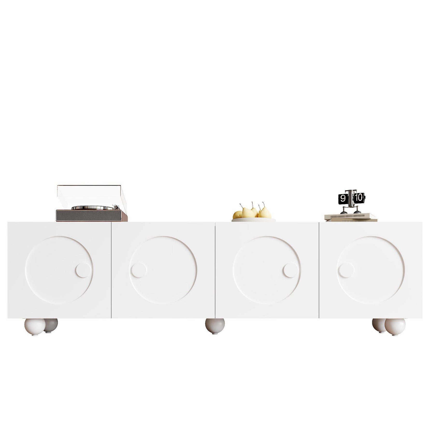 Modern Low TV Cabinet 180.5x38x50cm - White