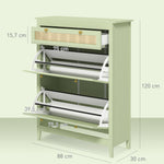 Shoe Cabinet with 2 Doors, Drawer, 12 Pairs, Green