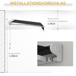 Folding Arm Awning Electric 2.5x2m Hand Crank Remote Control Aluminium Grey