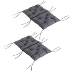 Set of 2 cushions for low-back chair, seat, and garden, grey
