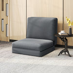 Folding Sofa Bed, 3-in-1 Velvet, Storage Space, Dark Grey