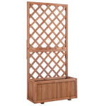 Raised Garden Bed Planter Trellis 72.5x31.5x149.5cm Natural Wood