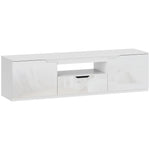 TV Cabinet Lowboard, 2 Doors, Drawer, 160cm, White