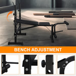 Olympic Weight Bench, Full-Body Workout with Squat Rack & Bench, Home Gym
