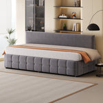 Upholstered Sofa Bed 90x200cm, Hydraulic Storage, Backrest, Check Pattern, Dark Grey Velvet