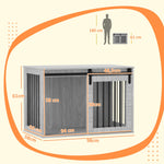 Dog Cage, Lockable Sliding Door, for Large Dogs, Grey