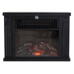 Electric Fireplace, Realistic Flame, Modern Look, Black