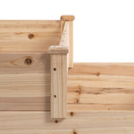 Raised Garden Bed 3-Tier Planter Flower Stand, Natural Fir Wood