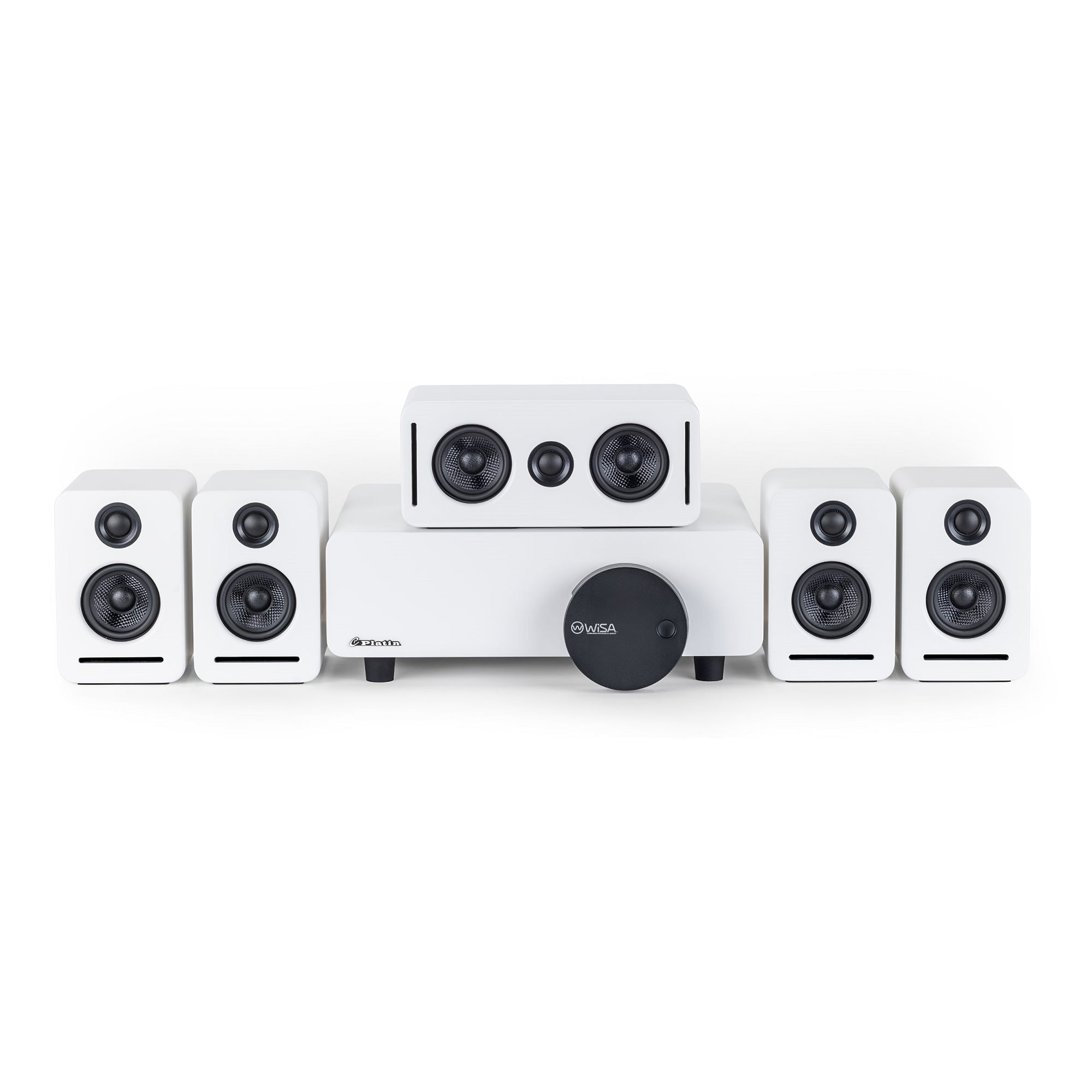 5.1 Wireless Home Cinema System Dolby Atmos WISA Low Latency Monaco Surround Set - White
