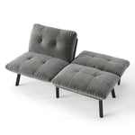 Foldable Futon Sofa Bed 2-Seater Guest Bed - Grey