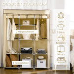 Fabric Wardrobe, 8 Levels & Clothes Rails, Folding, Nonwoven Fabric Beige