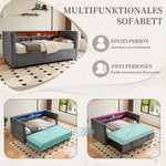 Multifunctional Sofa Bed 90x190cm, Pull-Out & Storage, Gray Velvet