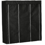 Fabric Wardrobe, Zippered 1 Clothes Rail 10 Shelves, Nonwoven Fabric