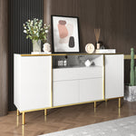 Sideboard, Chest of Drawers with 1 Drawer, High-Gloss White