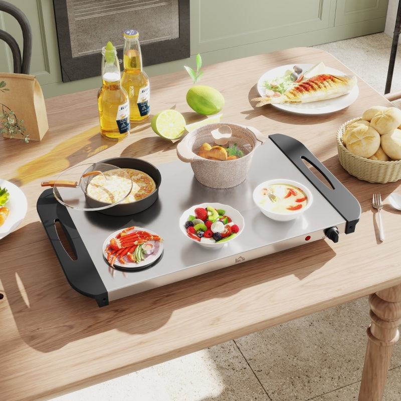 Buffet Warmer, 6.8L Hot Plate 300 Watt Adjustable Thermostat, Stainless Steel