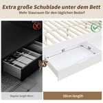 Multifunctional Storage Daybed with Drawers, Shelves and Bedside Tables, 140x200cm, White Wood