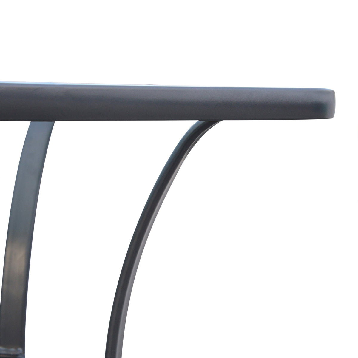 Garden Table Square Glass Weatherproof Black