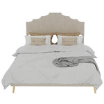 Modern Soft Bed 160x200cm Comfortable Headboard - Beige