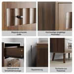 Chest of Drawers with 3 Drawers and Storage Cabinet, Walnut Wood